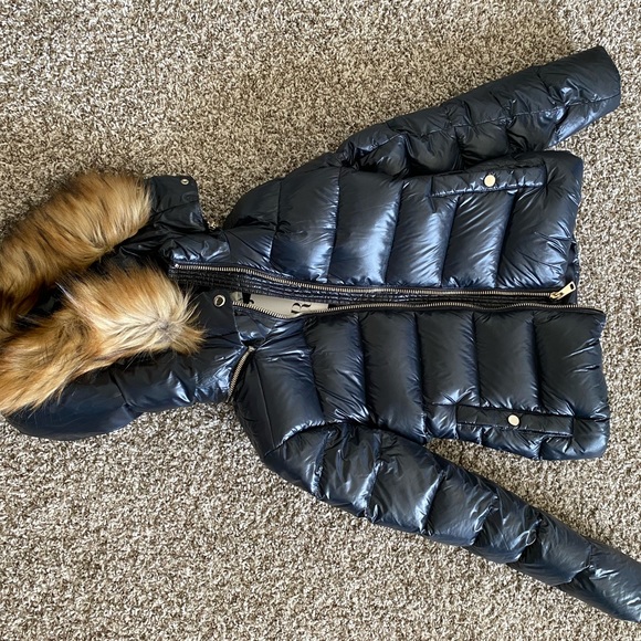 BLUE CHUNKY FAUX FUR HOOD PUFFER JACKET - ZARA - Picture 8 of 8